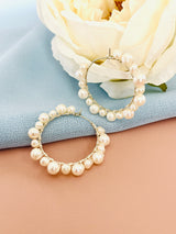 PEARLENE - 4-6MM PEARL HOOP EARRINGS