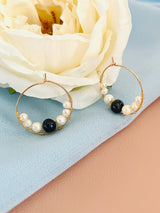 PEARLENE - 4-9MM PEARL HOOP EARRINGS