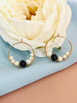 PEARLENE - 4-9MM PEARL HOOP EARRINGS