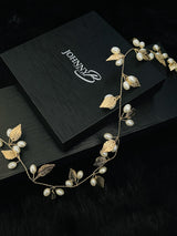 ROMANA – Silver Leaves And Pearls Hair Piece