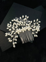 SAMANTHA - Pearl Flower And Sprays Hair Comb - JohnnyB Jewelry