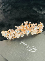 MARIA - Flowers With Crystal And Pearl Accents Tiara