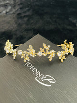 LIV- FLORAL SHAPE WITH ROUND CRYSTAL TIARA