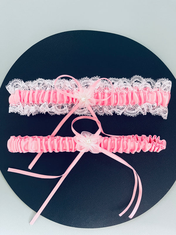 ELSA - 2Pcs Pink Regal Ties Knot Garter