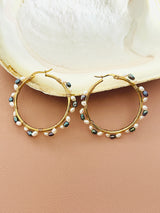 PEARLENE - 2-3MM RICE PEARL HOOP EARRINGS