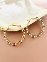 PEARLENE - 2-3MM RICE PEARL HOOP EARRINGS