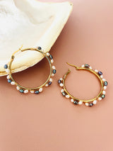 PEARLENE - 2-3MM RICE PEARL HOOP EARRINGS