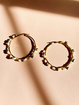 PEARLENE - 3-4MM RICE PEARL HOOP EARRINGS