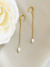 PEARLENE - 4-5MM DAINTY PEARL DROP EARRINGS