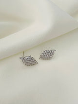 ZANIYAH - Pave Diamond-Shaped Drop Earrings In Silver - JohnnyB Jewelry