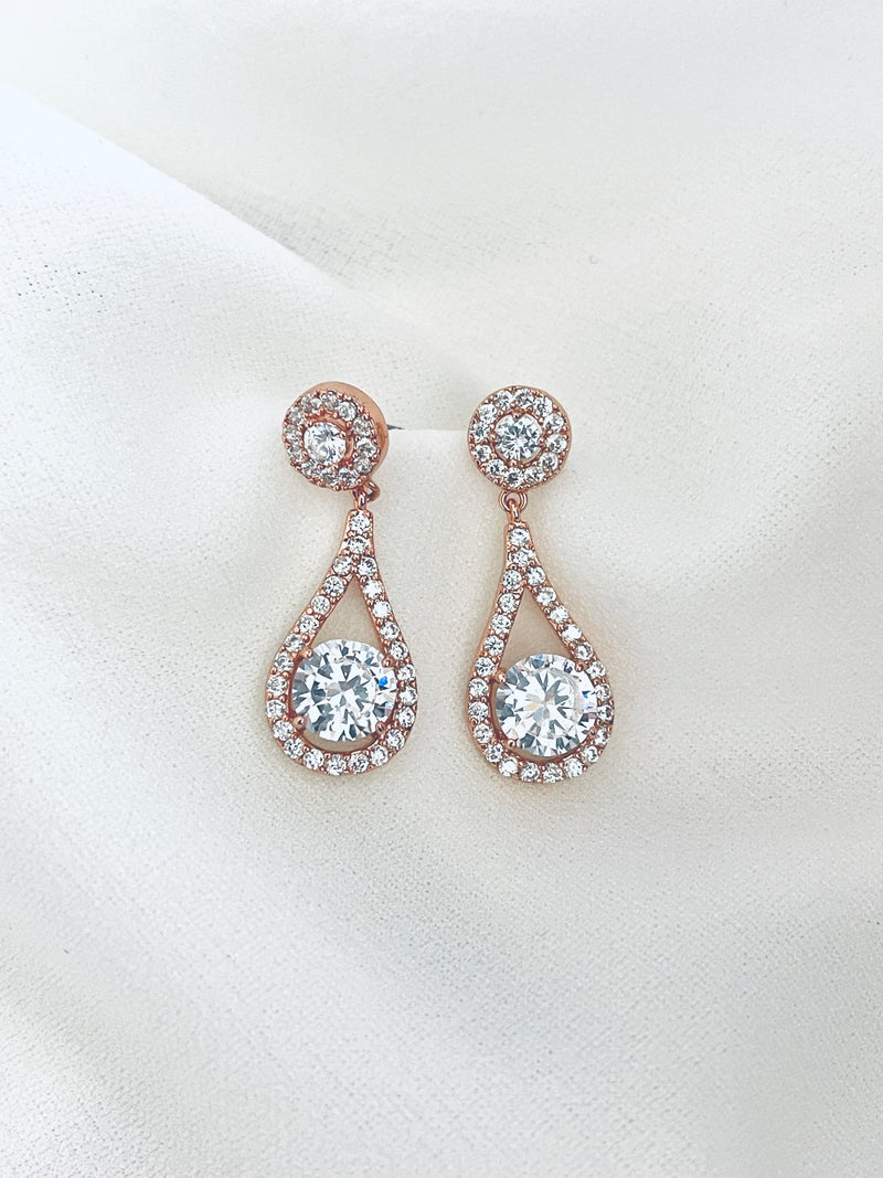 ISLA - Open Drop With Crystal Earrings - JohnnyB Jewelry