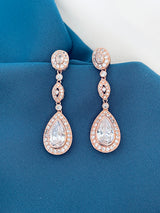 SERAPHINA - Long CZ Teardrop Earrings - JohnnyB Jewelry