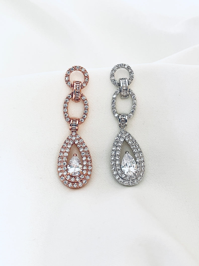 DELPHINE - Links With Teardrop Drop Earrings - JohnnyB Jewelry