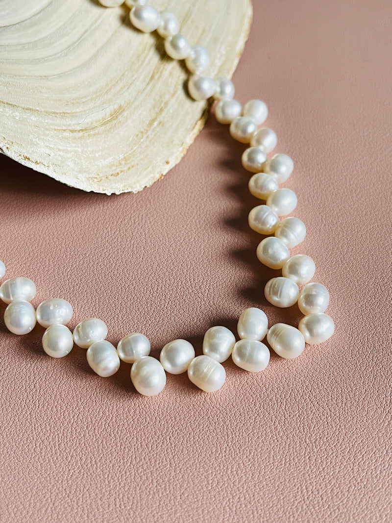 PEARLENE - 16" (7-8MM) RICE FRESHWATER PEARL NECKLACE