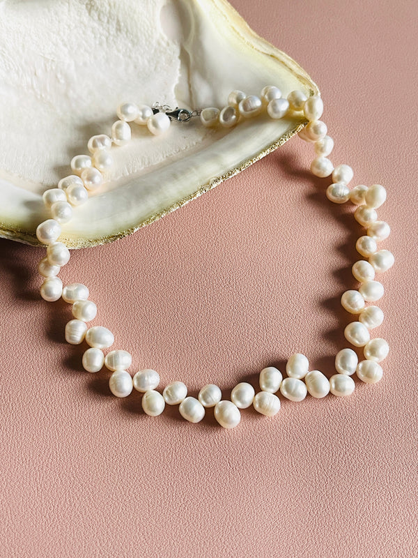 PEARLENE - 16" (7-8MM) RICE FRESHWATER PEARL NECKLACE