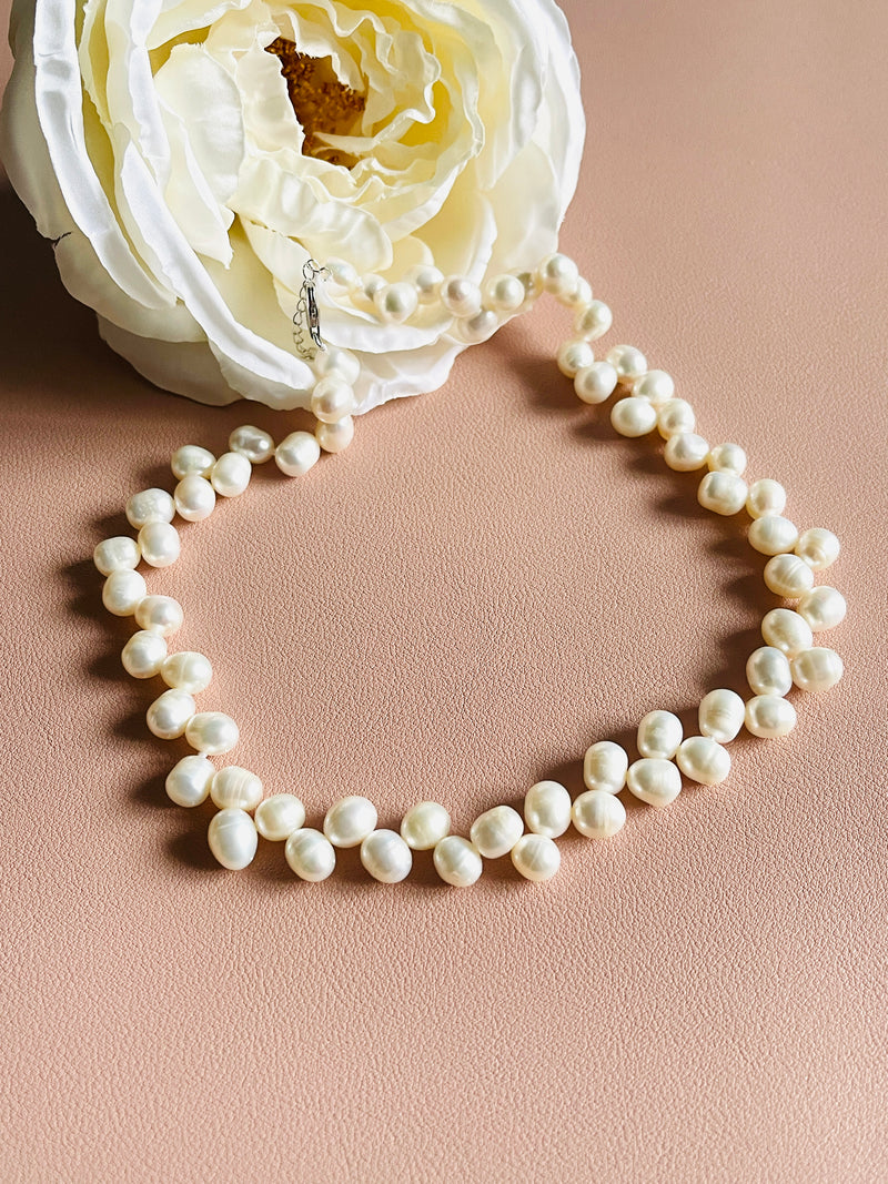 PEARLENE - 16" (7-8MM) RICE FRESHWATER PEARL NECKLACE