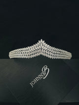 FAYE - Scalloped Marquise-Shaped With Tiny CZ Tiara In Silver