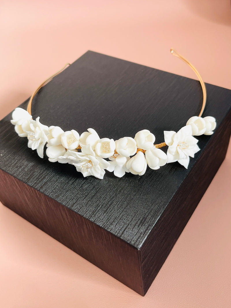 JASMINA- TRIPLE CLAY FLOWER TIARA