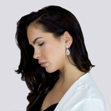 YVETTE - Classic Teardrop Crystal Earrings In Silver - JohnnyB Jewelry