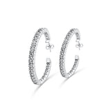 DELANEY - CZ Crystal Hoop Earrings In Silver - JohnnyB Jewelry