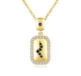 ORIAH - Modern-Style With CZ Lightening Motif Necklace In 14k Gold