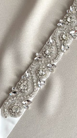 OPHELIA - Clear Multi-Shaped Crystal Belt Sashes In Silver