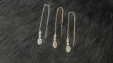 AVIS - Elegant Chain And Crystal Drop Needle Earrings