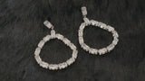 BREA - Crystal Stud-Fastened Drop Hoop Earrings In Silver