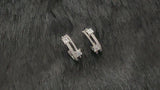 DAWNE - Modern Pave And Crystal Huggie Earrings In Silver