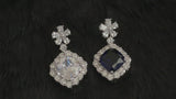 CHARLOTTE - Drop Crystal Earrings In Silver