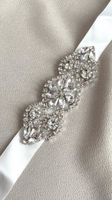TIGERLILY - Mini Multi-Shaped Crystal Belt Sash In Silver