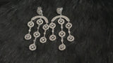 TRINITY - Round CZ Crystal Chandelier Earrings In Silver