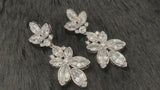COLLETTE - Marquise Leaf-Shaped Crystal Drop Earrings In Silver