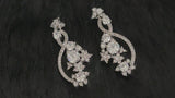 LIANA - Swirled Multi-Crystal Drop Earrings In Silver