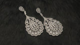 LAKSHMI - Exotic CZ Pave Dangle Earrings In Silver