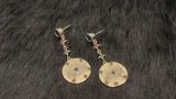 PHIONA - Multi-Colour CZ Disc Dangle Earrings In 14k Gold