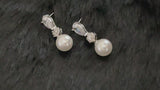 ELEONORE - Multi-Shaped Crystal And Pearl Drop Earrings In Silver